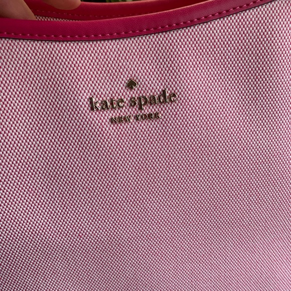 Authentic KATE SPADE Leather/canvas zip tote - Picture 4 of 15